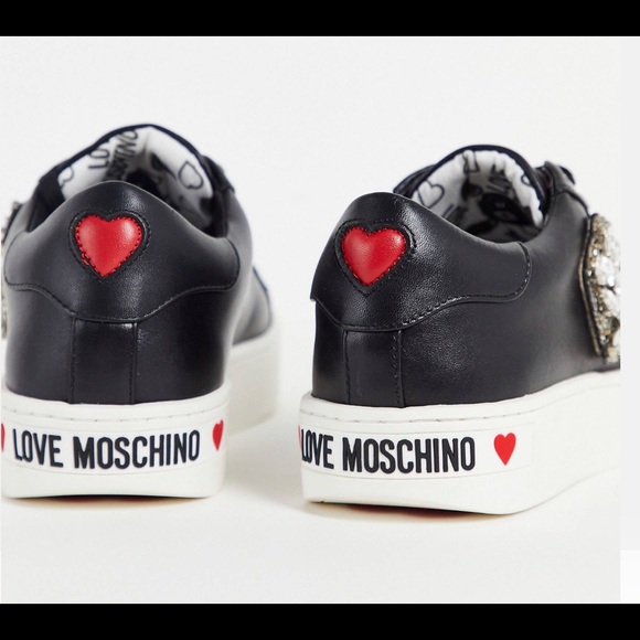 Love Moschino Embellished Heart Sneakers (Black, US8/EU38) - Picture 4 of 5